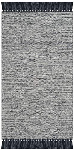 SAFAVIEH Montauk Collection Accent Rug - 2'3" x 3'9", Grey, Handmade Tassel Cotton, Ideal for High Traffic Areas in Entryway, Living Room, Bedroom (MTK610M) - color: Grey, size: 2'3" x 3'9" (Rectangular)