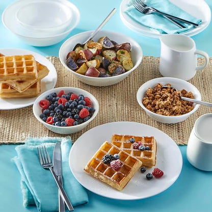 Corelle Vitrelle 6-Piece Soup/Cereal Bowl Set Triple Layer Glass and Chip Resistant, 18-Oz Lightweight Round Bowls, Winter Frost White - size: 18oz Bowls