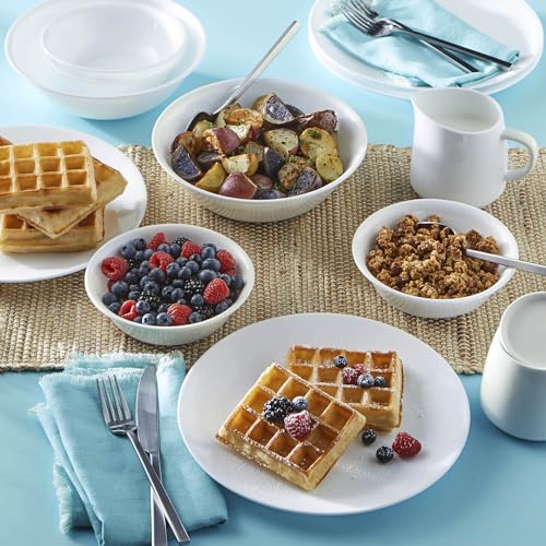 Corelle Vitrelle 6-Piece Soup/Cereal Bowl Set Triple Layer Glass and Chip Resistant, 18-Oz Lightweight Round Bowls, Winter Frost White - size: 18oz Bowls
