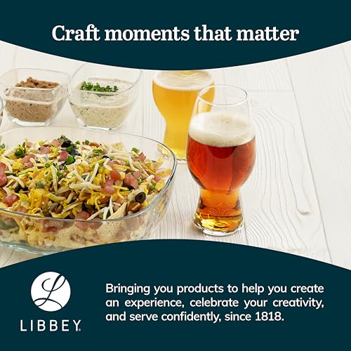 Libbey Entertaining Essentials Tall Craft Beer Glasses - Elegant Beer Glass Set of 6 - IPA Tulip Glasses for Imports, Indian Pale Ales, & Classics - color: IPA 6