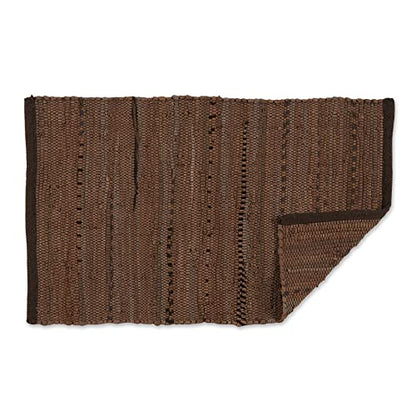DII Chindi Home Collection Handwoven Multicolor Area Rag Rug, 20x31.5, Leather Brown - color: Leather Brown, size: 1'8" x 2'8" (Rectangular)