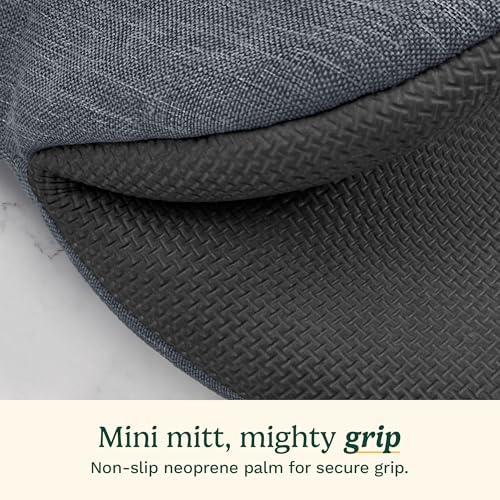 Cuisinart Mini Oven Mitts, 2-Pack, Neoprene Grip, Heat Resistant 350F | Cotton-lined, non-slip neoprene palm, ambidextrous design, ideal for smaller hands and everyday cooking - color: Charcoal