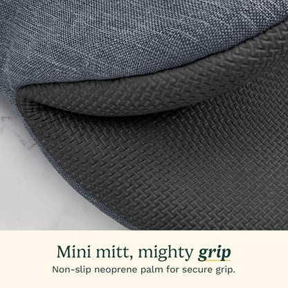 Cuisinart Mini Oven Mitts, 2-Pack, Neoprene Grip, Heat Resistant 350F | Cotton-lined, non-slip neoprene palm, ambidextrous design, ideal for smaller hands and everyday cooking - color: Charcoal