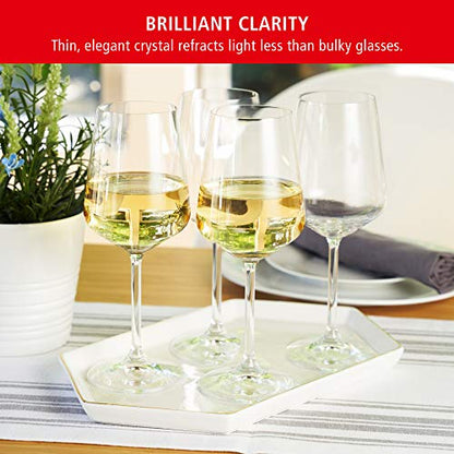 Spiegelau Style Crystal White Wine Glasses Gift Set, Elegant Stemmed Wine Glasses, Stylish Glassware for Dinner Party, Home Bar, Wedding Gifts, Birthday Gifts, Hosting Essentials, 15.5 oz, Set of 4 - style: White Wine Glasses