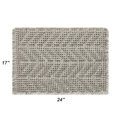 BULULOM Upgraded Bath Mat, Non Slip, Machine Washable - Super Absorbent Waffle Weave, Rubber Backed, Ultra Soft - Gray, 17" x 24" - color: Aa-grey, size: 17"*24"