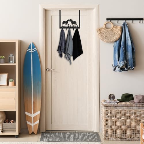 Reallnaive Horse Over the Door Hooks Bathroom Decor Hanger Wall Mount Rack Holder for Towel, Hat, Coat, Cloth, Keychain, Bag, Christmas Party Gift - style: Horse