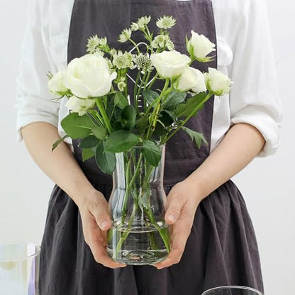 Elsjoy 4 Pack 7 Inch Clear Glass Vases for Centerpieces, Modern Tapered Flower Vase Set for Home Decor, Wedding, Housewarming Gift