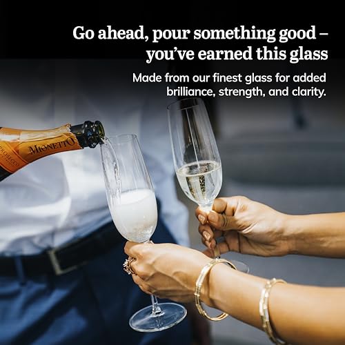 Libbey Signature Kentfield Champagne Flutes Set of 4, Elegant Champagne Glass with Curved Design, Glassware Drinking Glasses for Prosecco, and More - color: Kentfield Flute 4