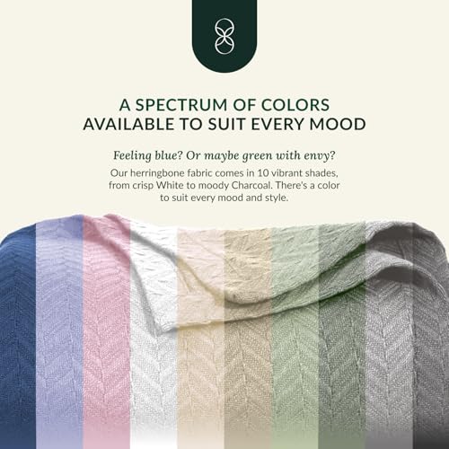 CSL Cotton Blanket King Size,Soft Herringbone Summer Blankets,108x92, White | King Size Cotton Blankets, Fits up to Cal King Bed, Soft & Breathable for All Season, Gift Ready with Reusable Tote Bag - color: 01: White, size: King / Calking (92" x 108")