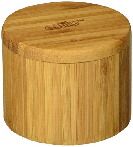 Estilo Premium Bamboo Salt and Pepper Bowls, Wooden Spice Containers with Magnetic Swivel Lids, Perfect for Salt, Spice, Sugar, Pepper Brown - style: 1-Pack