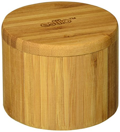 Estilo Premium Bamboo Salt and Pepper Bowls, Wooden Spice Containers with Magnetic Swivel Lids, Perfect for Salt, Spice, Sugar, Pepper Brown - style: 1-Pack