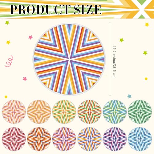 12 Pcs Carpet Circle Seats, 15 Inch Round Classroom Rug, Non Slip Corner Floor Cushion Mat, Circle Time Rug for Living Room, Learning, Playing Areas, Story Time, Group Activity (Kaleidoscope) - style: Kaleidoscope