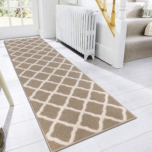 SHACOS Washable Kitchen Runner Rugs 2x8 ft, Dirt Trapper Entrance Hallway Rug Runner, Non Slip Stain Resistant Entryway Indoor Carpet Runners Floor Mats, Beige - color: Beige, size: 2' x 8'