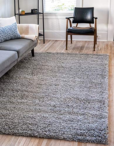 Unique Loom Solid Shag Collection Area Rug (2' 2" x 3' 1" Rectangle, Cloud Gray) - color: Cloud Gray, size: 2' x 3'1" (Rectangular)