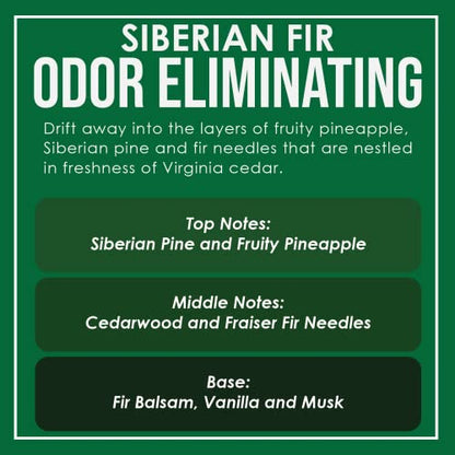 Siberian Fir Odor Eliminating Highly Fragranced Candle - Eliminates 95% of Pet, Smoke, Food, and Other Smells Quickly - Up to 80 Hour Burn time - 12 Ounce Premium Soy Blend - color: Siberian Fir