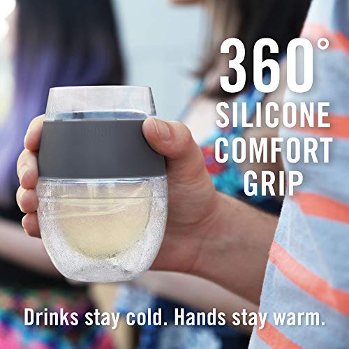 Host Wine Freeze Cup with Lid, Double Wall Insulated, Cooling Freezable Drink with Gel, Glasses for Red and White Wine, 8.5 oz, Set of 2, Mint - color: Mint With Lids