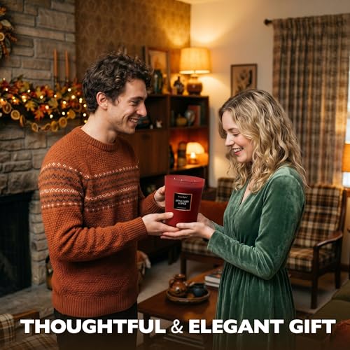 HomeLights Highly Scented Candles, Big 33.3 oz for Home, Natural Soy Aromatherapy Candles, Smokeless Long Lasting 130h with 3 Cotton Wicks, Candles Gifts for Women & Men - Apple Cider & Spice - color: Apple Cider & Spice