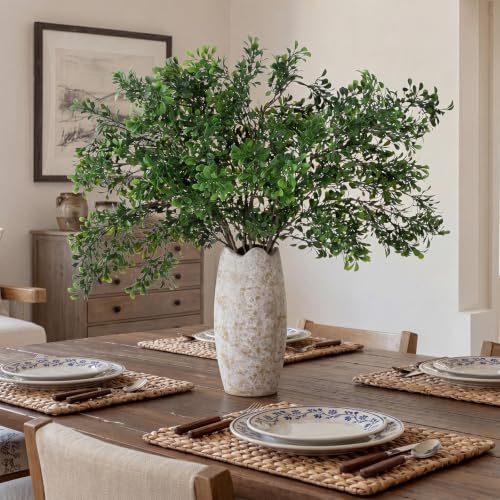 Yinder 6 Pack 27.7 Inch Artificial Eucalyptus Stems Realistic Fake Greenery Plants Eucalyptus Leaves Plant Branches Decorative for Vase Arrangements Home Farmhouse & Boho Decor Wedding Bouquets