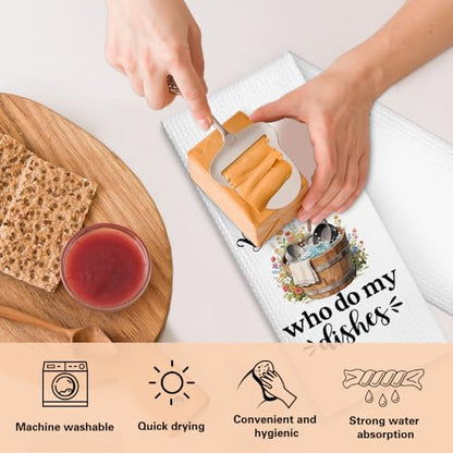 The Dishes are Looking at Me Dirty Again Kitchen Towels 2 Pack, Kitchen Towels Set, Funny Kitchen Towels with Saying, New Home Housewarming Gifts for Wife Neighbor Friends - color: Dishes
