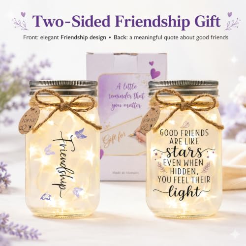 Solmay Friendship Gifts for Women, Best Friend Birthday Gifts Jar Light - color: Good Friends