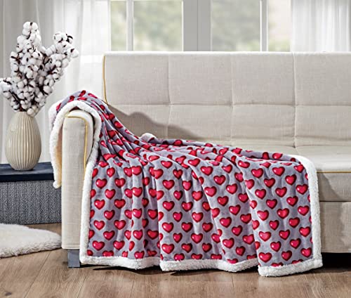 Elegant Comfort Reversible, Printed Sherpa Throw Blanket, All-Season Blanket- Super Soft, Cozy and Plush- Decorative Throw, Perfect for Lounging, 50 x 60 inches, Juliette Sherpa Throw Blanket - color: Juliette