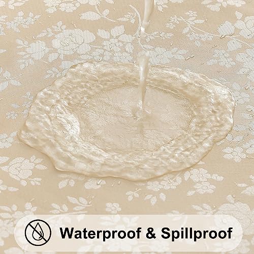 Smiry Rectangle Table Cloth, Waterproof Heavy Duty Vinyl Tablecloths, Wipeable Washable Table Cover for Kitchen and Dining Room (Beige, 60" X 84") (Pack of 2) - color: Beige, size: 84" x 60" (Rectangular) (Pack of 2)