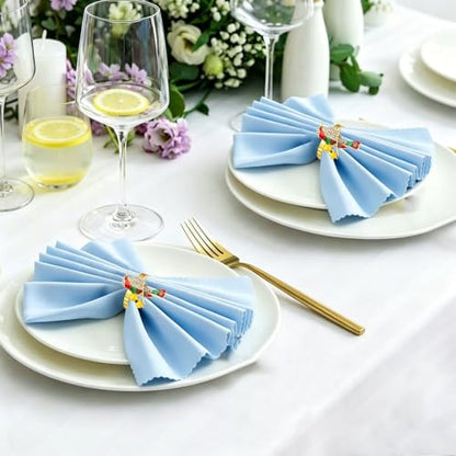 Hummingbird Napkin Rings Set of 6 Sparkly Rhinestone Bird Napkin Holder for Spring Party Garden Wedding Baby Shower Decor,Elegant Dining Table Setting for Holiday Gathering & Family Dinner - style: Red