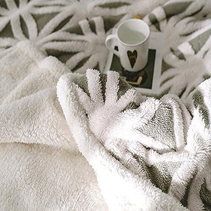 Grey Flannel Sherpa Throw 60''×50'' Soft Plush Flannel Blanket Throws for Bed/Couch/Sofa/Office/Camping - color: C-grey, size: 50''x60''