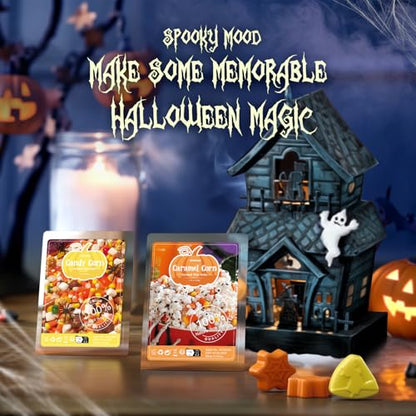 ARVIDSSON Halloween Scented Wax Melts, Fall Soy Wax Cubes for Wax Warmer, Strong Scent Fragrance Wax Tarts, Autumn Wax Melts Gift Set, Pumpkin Pie, Spiced Cider, Candy Corn, Snickerdoodle, Autumn Air
