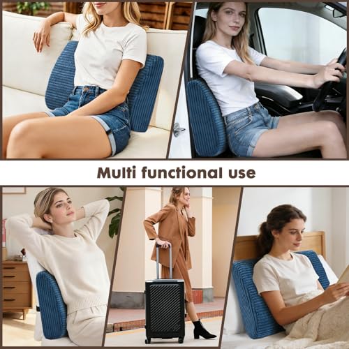 Large Lumbar Cushion Lumbar Support Pillow, Ergonomic Lumbar Pillow with Machine Washable, Help Relieve Pain of Back, Lumbar, Tailbone and Sciatic Nerve Support. (Navy) - color: Navy