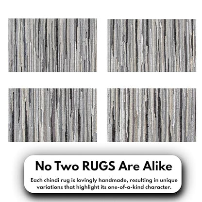 Ramanta Home Hand Woven Cotton Chindi Rag Rug 3'x5' - Charcoal | Recycled Rugs, Boho Farmhouse Rugs for Living Room, Dinning Room, Kitchen, Entryway, Bedroom Rug - 36"x60" - color: Charcoal, size: 3 x 5 feet
