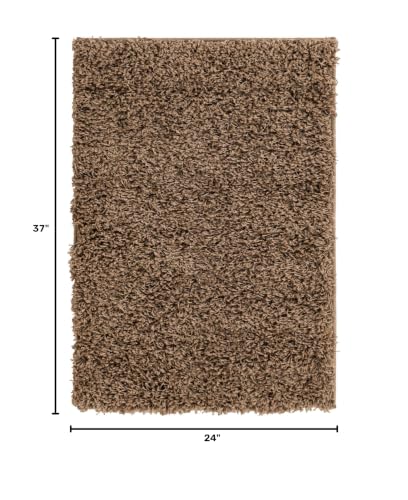 Unique Loom Solid Shag Collection Area Rug (2' 2" x 3' 1" Rectangle, Sandy Brown) - color: Sandy Brown, size: 2' x 3'1" (Rectangular)