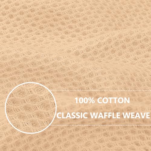 Homaxy 100% Cotton Waffle Weave Kitchen Dish Cloths 8-Pack, Apricot | 12 x 12 Inches, Ultra Soft Absorbent Dish Towels, Quick Drying Dish Rags with Hanging Loop - color: Apricot, size: 12 X 12 - 8 Pack