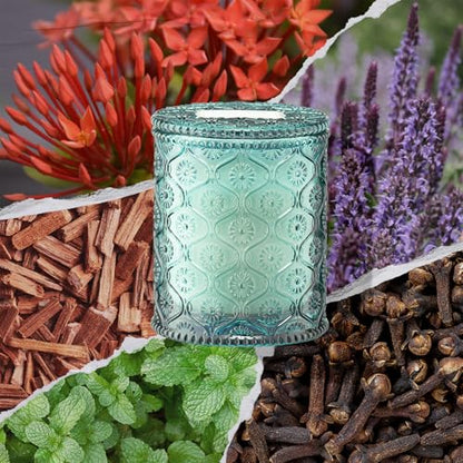 LA JOLIE MUSE Geranium Vert Mint Scented Candle for Home, Soy Wax 40 Hrs | Luxury Blue Jar Candle, Natural Clean Non Toxic, Fresh Summer Candles for Candle Warmer, Gift for Women Men, Lavender, Clove - color: Geranium Vert Mint