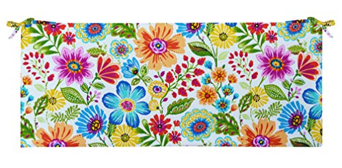 RSH DECOR Indoor Outdoor 2" Foam Bench Cushion with Ties, (36" x 14" x 2") Choose Color (Gregorie Fresco) - color: Gregoire Fresco, size: 36"W x 14"D x 2"H