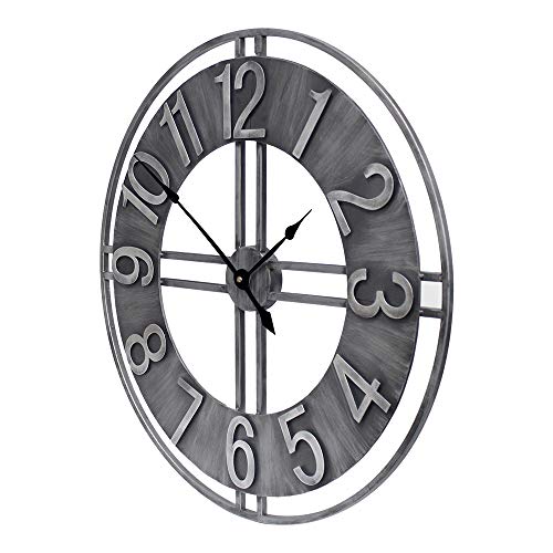 30 inch Large Wall Clock Decorative Solid Metal Retro Decor for Home Farmhouse Living Room - size: 30 inch