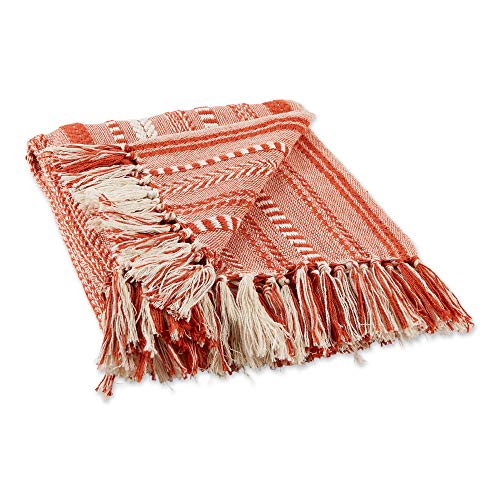 DII Braided Striped Decorative Throw Blanket, 50x60, Vintage Orange/Red - color: Vintage Orange/Red, size: 50x60"