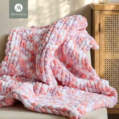 Jumbo Chunky Yarn for Hand Knitting - Super Thick Chenille Chunky Yarn for Crocheting - Extra Soft Bulky Fluffy Blanket Big Yarns 8 Jumbo Pack (27yds,8 oz Each Skein) - color: Pale Rose