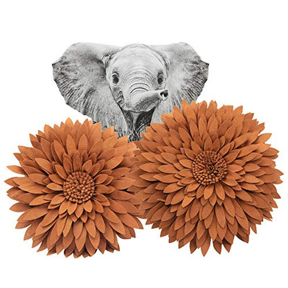 Contempo Lifestyles 3D Daisy & Sunflower Decorative Pillow - Flower-Shaped, Solid Mocha - color: Solid Mocha