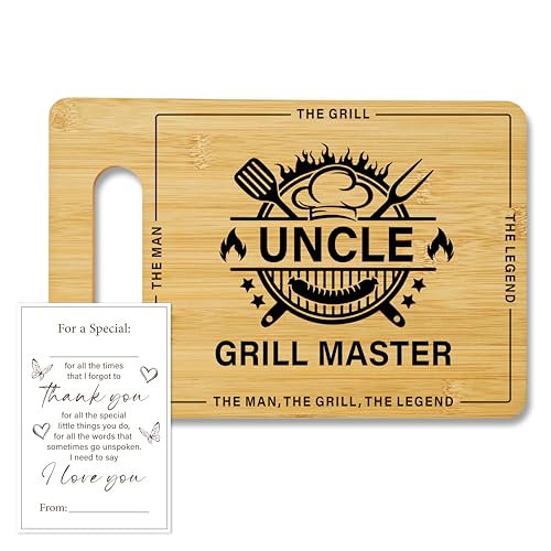 Best Uncle Gifts from Nephew, BBQ Cutting Board-Grill Master, Charcuterie Board for Kitchen Decor, Birthday Gift For Uncle Men -08 - color: Uncle
