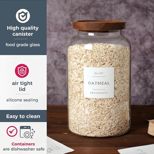 CZSZYGHBAO 2 PCS Large Glass Jar with Airtight Lid, Glass Food Storage Jars for Tea,Spice,Cereal, Egg,Flour,Coffee and More(98 FL OZ/2800 ml) - color: 2800ml