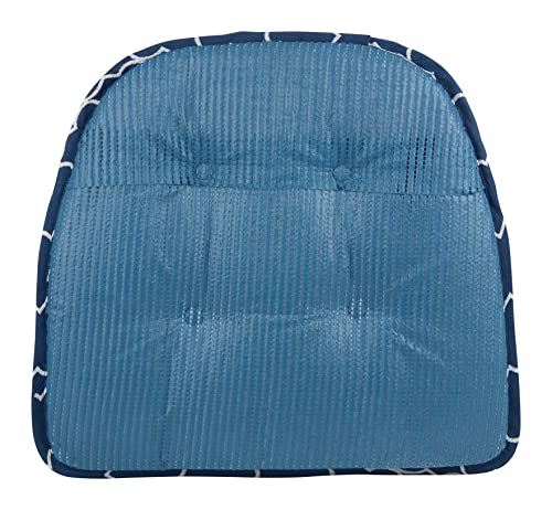 Klear Vu Omega Non-Slip Chair Cushions, Assembled in USA, U-Shaped Skid-Proof Seat Pads for Dining Room, Kitchen, Office, 15"x16" 4 Pack Geo Blue 4 Count - color: Geo Blue, size: 4 Pack
