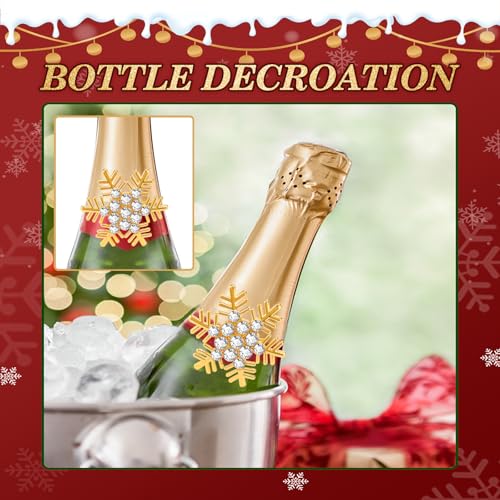 KPOSIYA 16pcs Snowflake Christmas Napkin Rings Set of 8 and 8 Christmas Napkins Cloth, Gold Napkins holdes for Dinning Table Setting Decoration, Xmas Dinner Tables Rings for Winter Party - size: 8pcs, style: Gold Snow