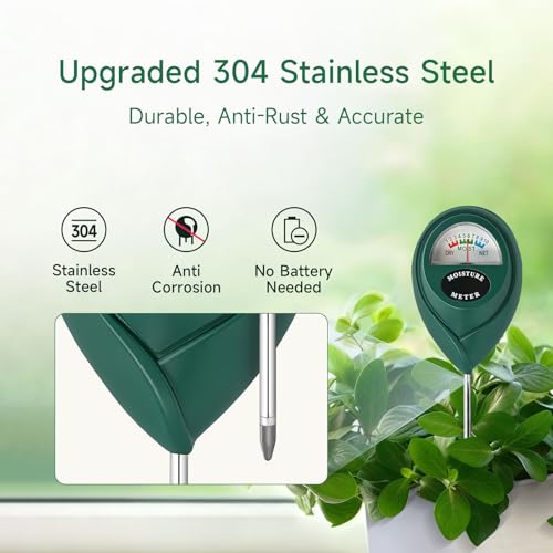 Soil Moisture Meter for Plants, Hygrometer Sensor Water Monitor, Plant Moisture Tester for Indoor Outdoor Garden, Potted Plants, Farm, Lawn, No Battery (Style 2) - size: Style 2