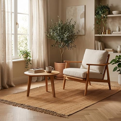 Jute Rug 3x5 Natural Fiber Braided Rugs Farmhouse Area Rug Woven Reversible Living Room Bedroom Carpet, Pure Plant Fiber Entry Rug, Indoor Accent Floor Mat, 36x60 Inch - size: 3' x 5' (Rectangular)