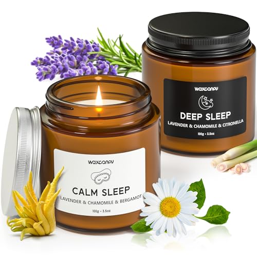 Scented Candle Gift Set, Soy Candles for Women, Sleep Candles for Home Scented, 2 Pack Aromatherapy Candle for Relaxing, Sleep, Stress Relief & Home Decor - color: Sleep Candle