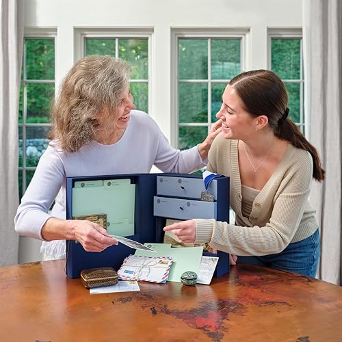 Savor | Travel and Adventure All-in-One Organizer | One Convenient Home to Keep Your Travel and Adventure Keepsakes, Mementos, Guides, Maps, Photos, Badges and Souvenirs Safe and Organized - color: Slate - No Customization, style: Travel Keepsake Box