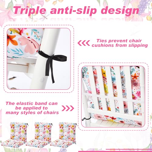 Hoteam 4 Set Outdoor Patio Chair Cushions 20 x 42 in Deep Seat Waterproof Patio Cushions Set for Furniture Replacement Removable Seat and Back (Watercolor Flowers) - style: Watercolor Flowers