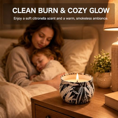 Citronella Candles Outdoor, 12 Pack Soy Wax Candle Set | 300-Hour Total Burn, Backyard Garden Patio Use, Camping Companion, Fresh Citronella Scent, Outdoor Ambience, Summer Evening - color: Citronella Candle - 12 Pack