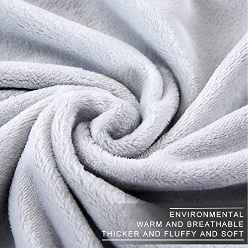 Polar Fleece Blankets Twin Size for The Bed Extra Soft Brush Fabric Super Warm Sofa Blanket 66" x 90"(Light Gray Twin) - color: Gray, size: Twin (90-Inch-by-66-Inch)